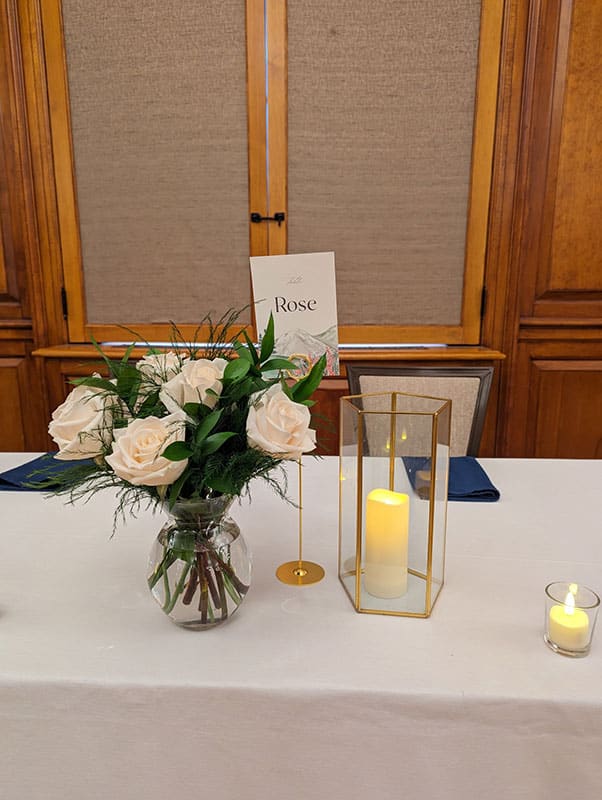 Single Flower Wedding Reception Table Arrangement White Rose
