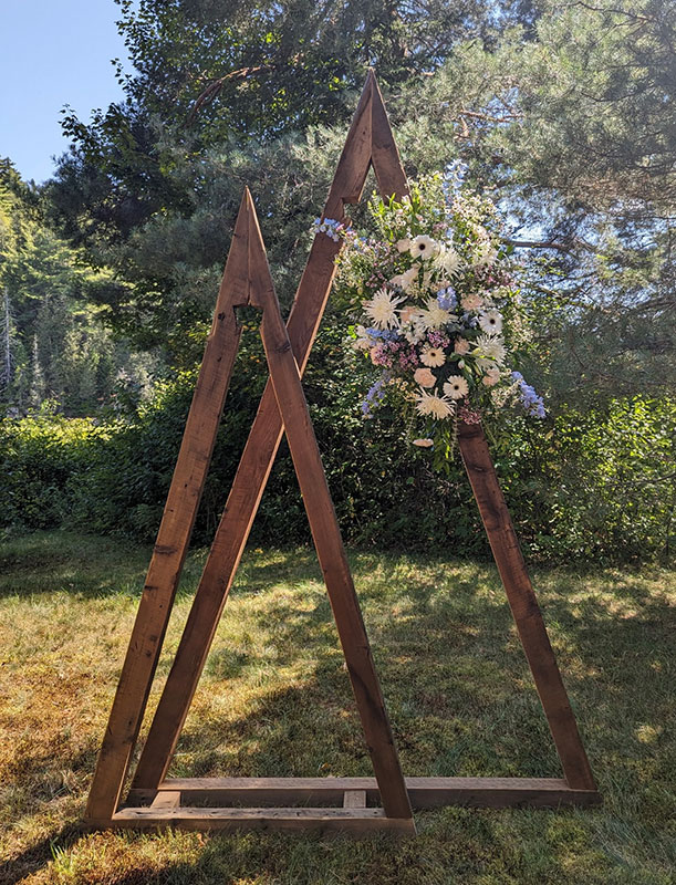 Summer Weddding Mountain Arch Arbor Flower Arrangement Wildflowers
